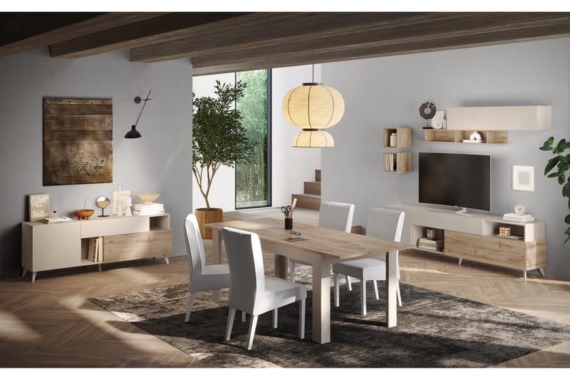 Monaco Tv-bänk 241x42 cm - Brun/Vit - Möbler - Tv möbel & mediamöbel - TV bänk & mediabänk