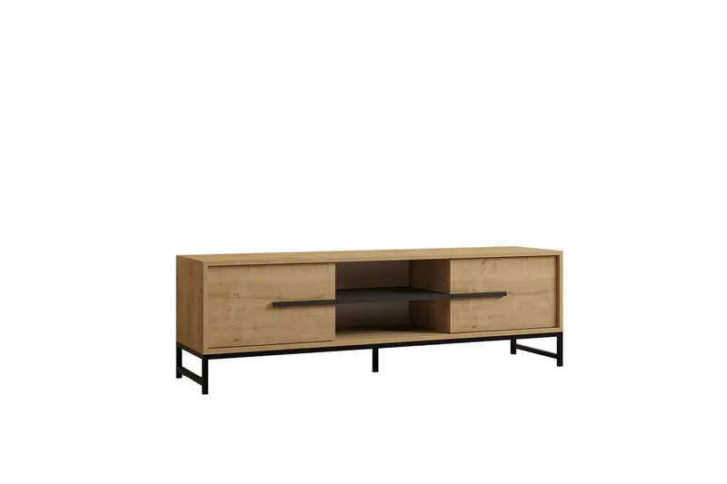 Mono Golvstående TV-bänk 160 cm med Förvaring i Ek, Beige