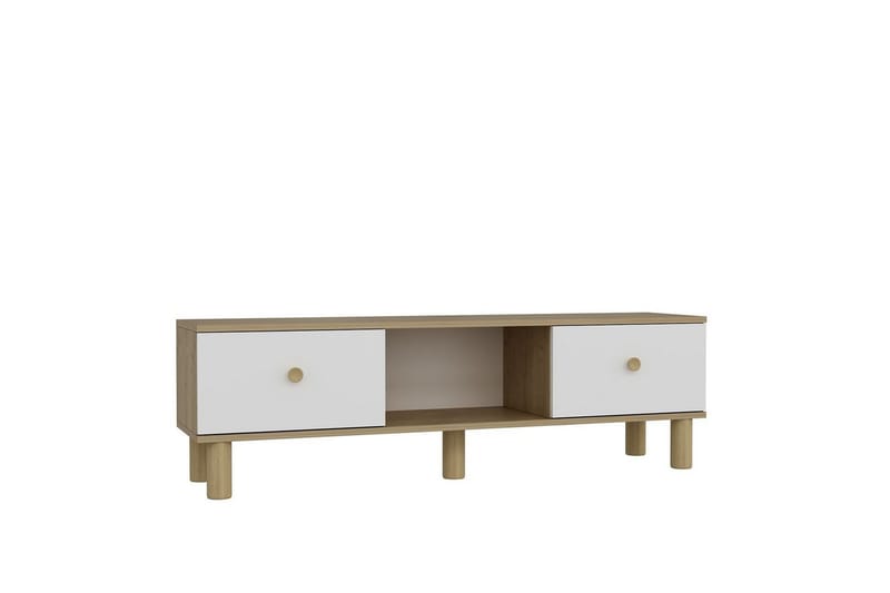 Mono Tv-bänk 150 cm - Rödfärgat trä/Vit - Möbler - Tv möbel & mediamöbel - TV bänk & mediabänk