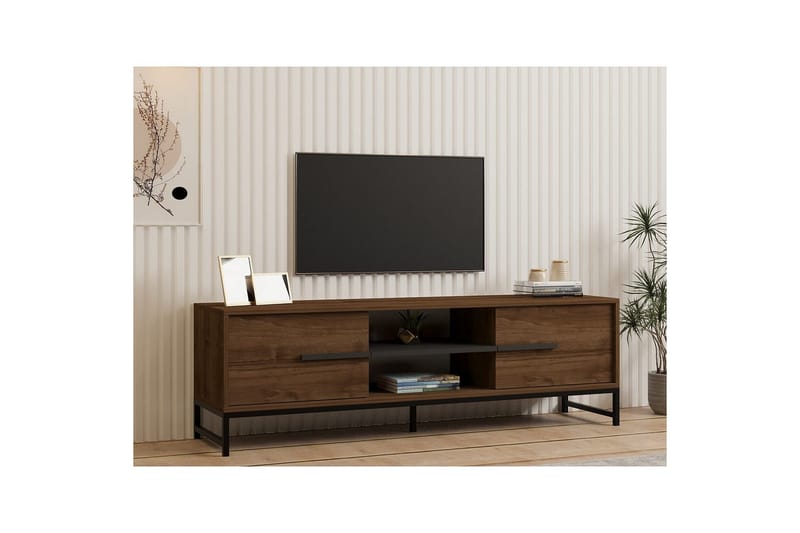 Mono Tv-bänk 160 cm - Mörkfärgat trä - Möbler - Tv möbel & mediamöbel - TV bänk & mediabänk