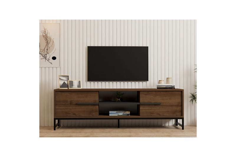 Mono Tv-bänk 160 cm - Mörkfärgat trä - Möbler - Tv möbel & mediamöbel - TV bänk & mediabänk