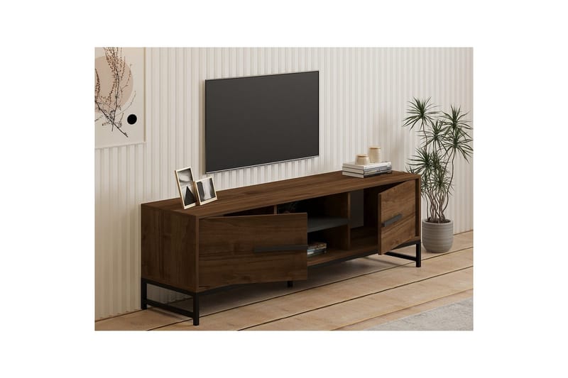 Mono Tv-bänk 160 cm - Mörkfärgat trä - Möbler - Tv möbel & mediamöbel - TV bänk & mediabänk