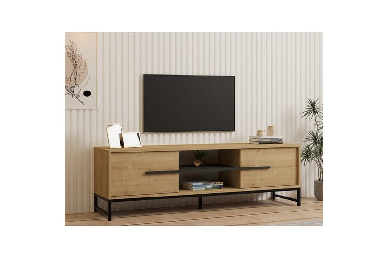 Mono Tv-bänk 160 cm - Mörkfärgat trä - Möbler - Tv möbel & mediamöbel - TV bänk & mediabänk