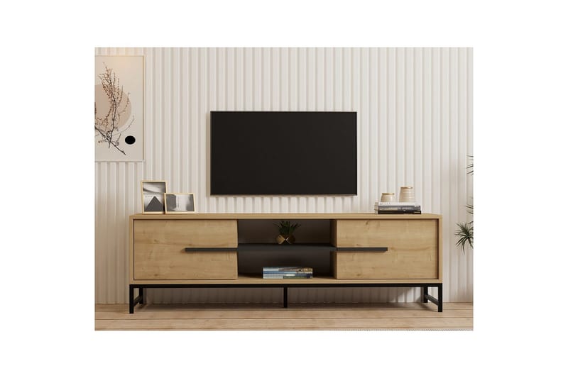 Mono Tv-bänk 160 cm - Mörkfärgat trä - Möbler - Tv möbel & mediamöbel - TV bänk & mediabänk
