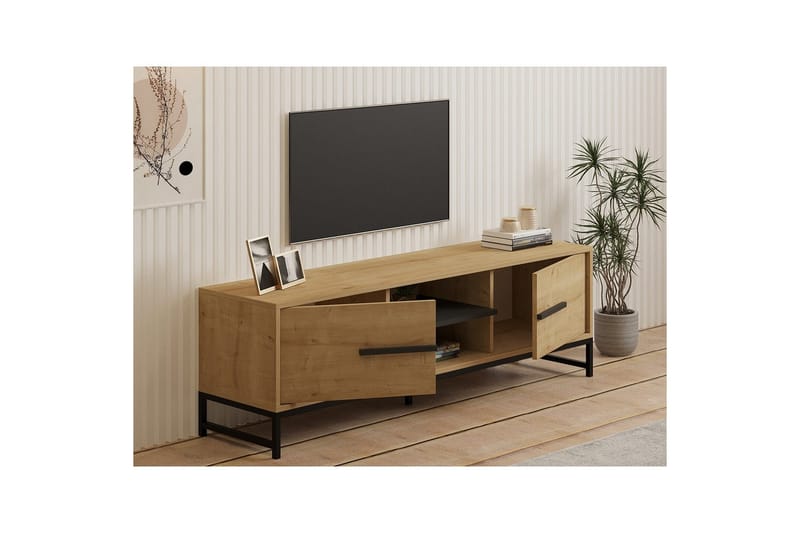 Mono Tv-bänk 160 cm - Mörkfärgat trä - Möbler - Tv möbel & mediamöbel - TV bänk & mediabänk