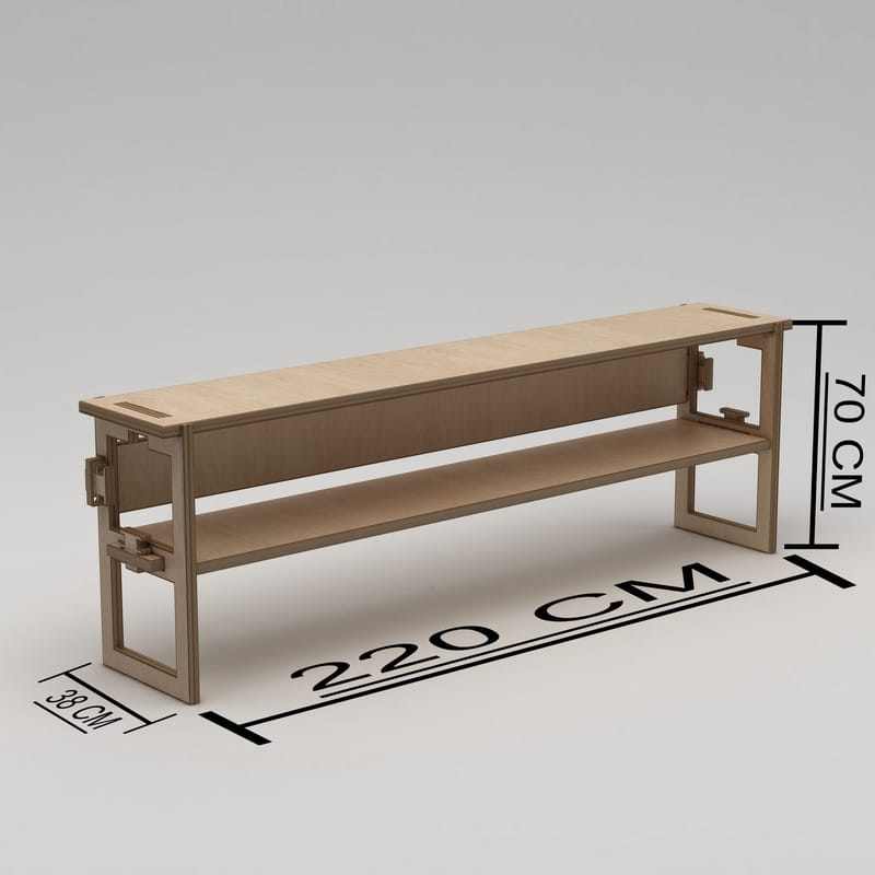 Mopira TV-bänk 220 cm - Naturträ - Möbler - Tv möbel & mediamöbel - Mediastativ & väggfäste