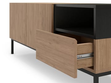 Morlen Tv-Bänk 140 cm - Naturlig ek, Wood Black, svart - Möbler - Tv möbel & mediamöbel - TV bänk & mediabänk