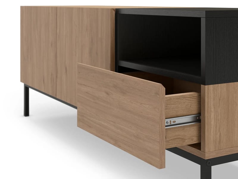 Morlen Tv-Bänk 140 cm - Naturlig ek, Wood Black, svart - Möbler - Tv möbel & mediamöbel - TV bänk & mediabänk