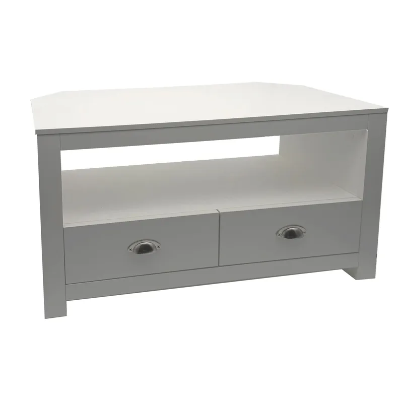 Morova TV-bänk 85 cm - Vit och silver - Möbler - Tv möbel & mediamöbel - TV bänk & mediabänk