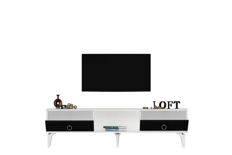 Mula Tv-bänk 150 cm - Vit/Antracit - Möbler - Tv möbel & mediamöbel - TV bänk & mediabänk