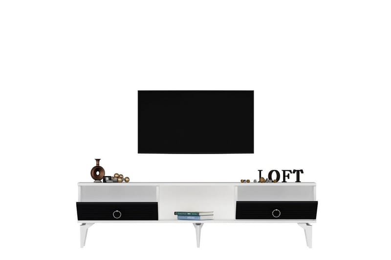Mula Tv-bänk 150 cm - Vit/Antracit - Möbler - Tv möbel & mediamöbel - TV bänk & mediabänk