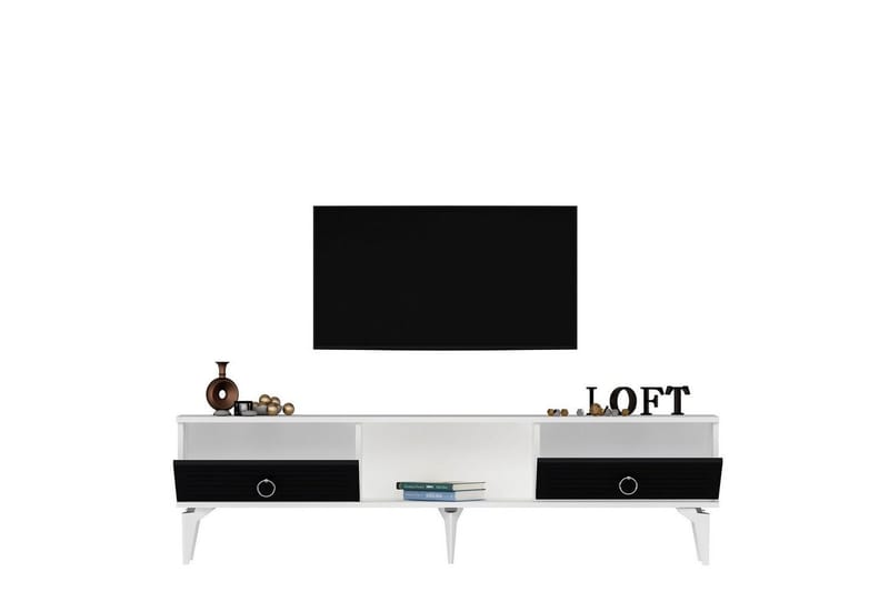 Mula Tv-bänk 150 cm - Vit/Antracit - Möbler - Tv möbel & mediamöbel - TV bänk & mediabänk