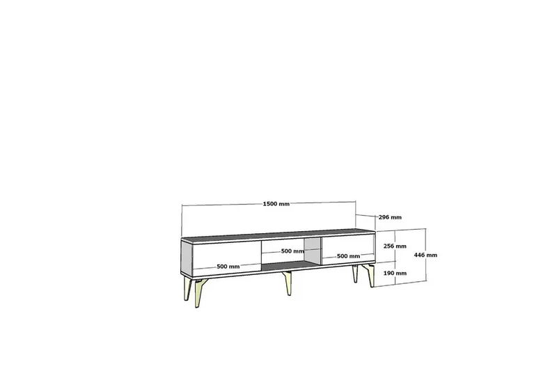 Mula Tv-bänk 150 cm - Vit/Antracit - Möbler - Tv möbel & mediamöbel - TV bänk & mediabänk