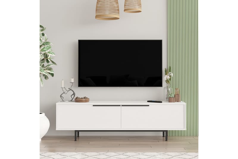 Munish Tv-bänk 160 cm - Vit - TV bänk & mediabänk