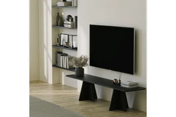 Munne Golvstående Rektangulär TV Bänk 180 cm i Målat Trä - Svart - Möbler - Tv möbel & mediamöbel - TV bänk & mediabänk