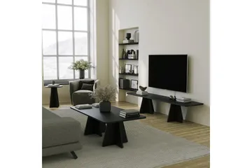 Munne Golvstående Rektangulär TV Bänk 180 cm i Målat Trä - Svart - Möbler - Tv möbel & mediamöbel - TV bänk & mediabänk