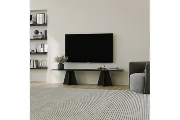 Munne Golvstående Rektangulär TV Bänk 180 cm i Målat Trä - Svart - Möbler - Tv möbel & mediamöbel - TV bänk & mediabänk