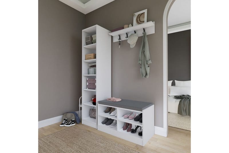 Nagouri Tv-möbelset 130x35 cm - Vit - Möbler - Tv möbel & mediamöbel - TV-möbelset