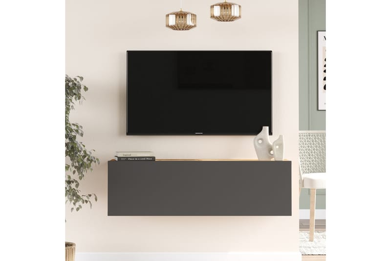 Nagpal Tv-möbelset 100x31,6 cm Mörkblå/Svart - Hanah Home - TV-möbelset