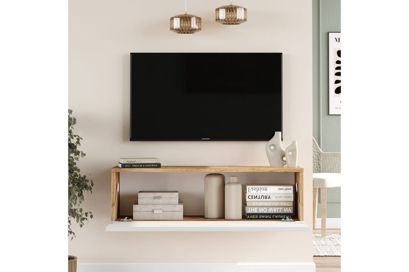 Nagpal Tv-möbelset 100x31,6 cm Mörkblå/Vit - Hanah Home - TV-möbelset