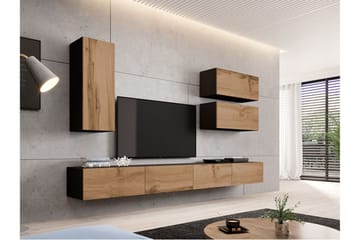 Narbonne Väggenhet 280 cm - Natur/Svart - Möbler - Tv möbel & mediamöbel - TV-möbelset