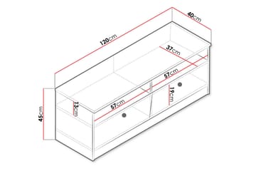 Nero Tv-bänk 120 cm - Natur/Vit/Grå - Möbler - Tv möbel & mediamöbel - TV bänk & mediabänk