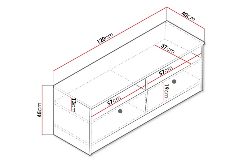Nero Tv-bänk 120 cm - Natur/Vit/Grå - Möbler - Tv möbel & mediamöbel - TV bänk & mediabänk