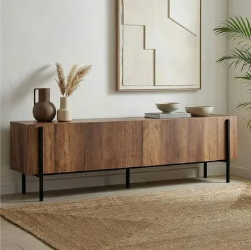 Nexus TV-bänk 180 cm - Barok valnöt och svart - Möbler - Tv möbel & mediamöbel - TV bänk & mediabänk