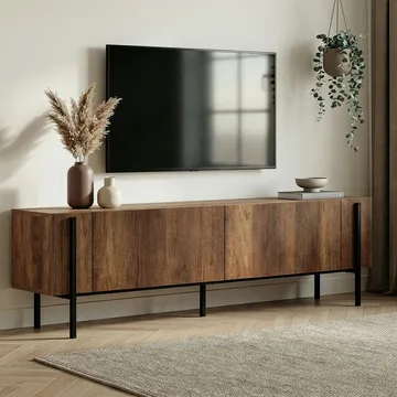 Nexus TV-bänk 180 cm - Barok valnöt och svart - Möbler - Tv möbel & mediamöbel - TV bänk & mediabänk