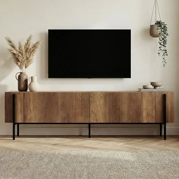 Nexus TV-bänk 180 cm - Barok valnöt och svart - Möbler - Tv möbel & mediamöbel - TV bänk & mediabänk
