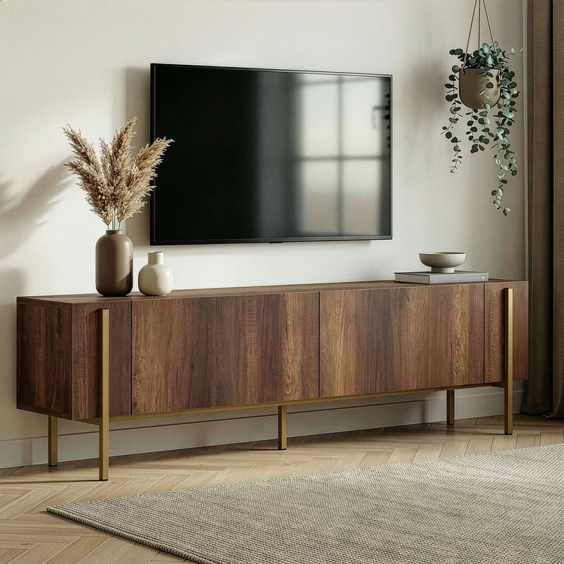 Nexus TV-bänk 180 cm - Barok Walnut Gold - Möbler - Tv möbel & mediamöbel - Mediastativ & väggfäste