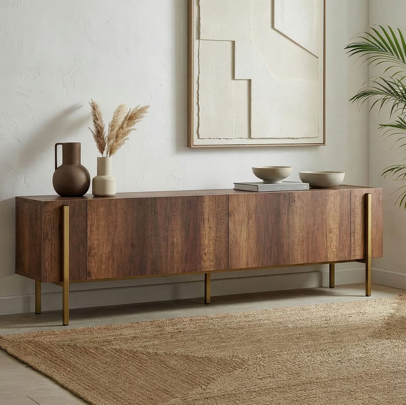 Nexus TV-bänk 180 cm - Barok Walnut Gold - Möbler - Tv möbel & mediamöbel - Mediastativ & väggfäste