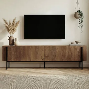 Nexus TV-bänk 180 cm - Kafkas Oak och Black - Möbler - Tv möbel & mediamöbel - TV bänk & mediabänk