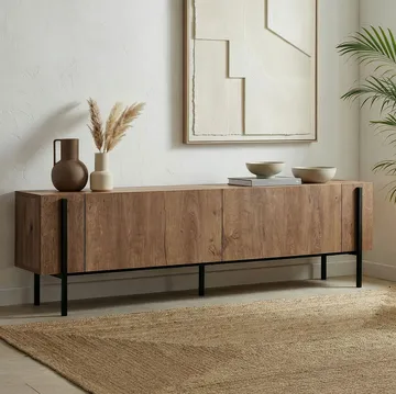 Nexus TV-bänk 180 cm - Kafkas Oak och Black - Möbler - Tv möbel & mediamöbel - TV bänk & mediabänk