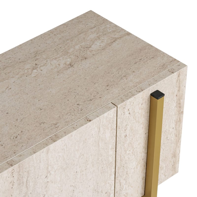 Nexus TV-bänk 180 cm - Travertin och guld - Möbler - Tv möbel & mediamöbel - Mediastativ & väggfäste