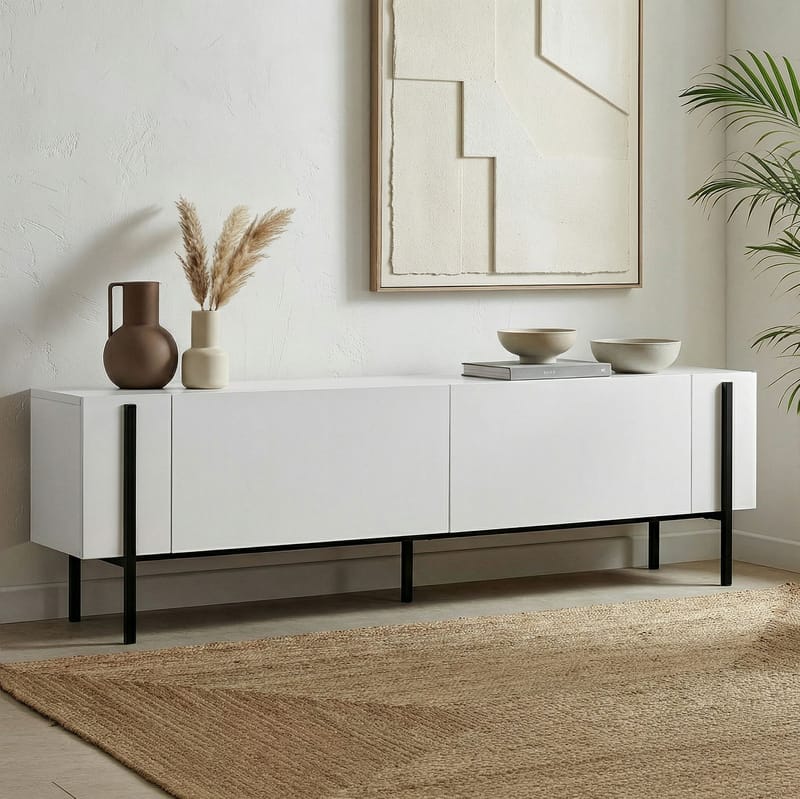 Nexus TV-bänk 180 cm - Wood Black och Black - Möbler - Tv möbel & mediamöbel - Mediastativ & väggfäste