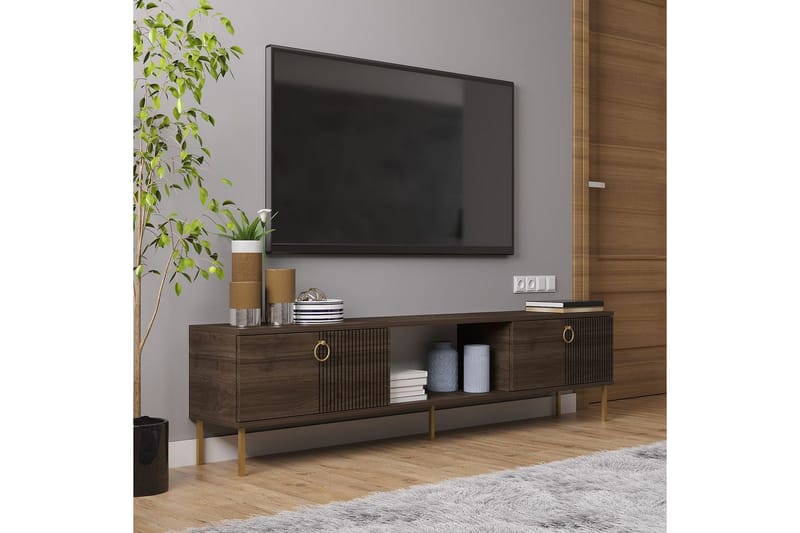 Neyra Tv-bänk 180 cm - Valnöt - Möbler - Tv möbel & mediamöbel - TV bänk & mediabänk