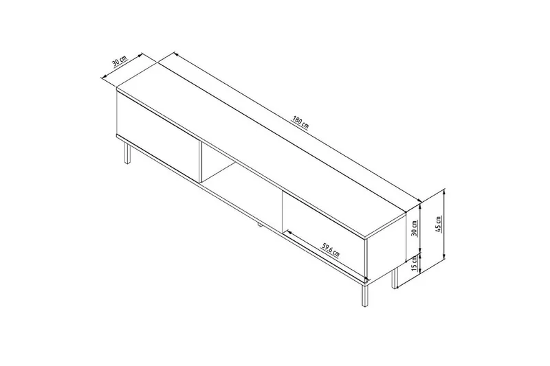 Neyra Tv-bänk 180 cm - Vit - Möbler - Tv möbel & mediamöbel - TV bänk & mediabänk