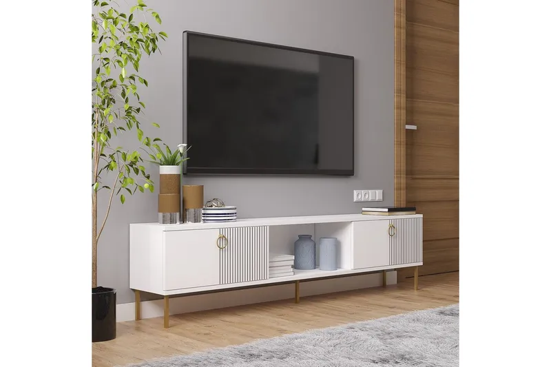 Neyra Tv-bänk 180 cm - Vit - Möbler - Tv möbel & mediamöbel - TV bänk & mediabänk