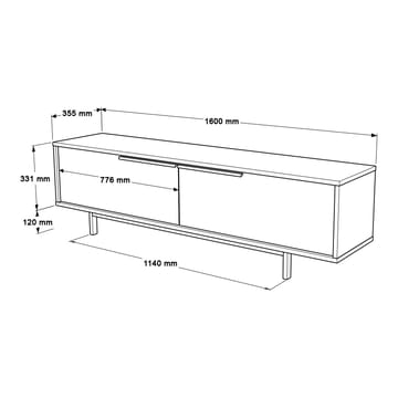 Nilena TV-bänk 160x45,1x35,5 cm - ek, vit - Möbler - Tv möbel & mediamöbel - TV bänk & mediabänk