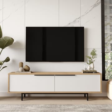 Nilena TV-bänk 160x45,1x35,5 cm - ek, vit - Möbler - Tv möbel & mediamöbel - TV bänk & mediabänk