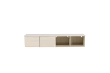 Nomi Vägghängd Tv Bänk 180 cm med Förvaring i Ljust Trä - Beige - Möbler - Tv möbel & mediamöbel - TV bänk & mediabänk