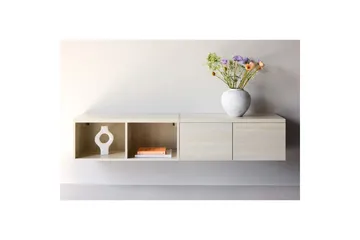 Nomi Vägghängd Tv Bänk 180 cm med Förvaring i Ljust Trä - Beige - Möbler - Tv möbel & mediamöbel - TV bänk & mediabänk