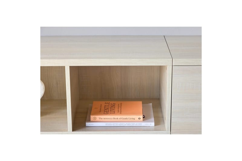 Nomi Vägghängd Tv Bänk 180 cm med Förvaring i Ljust Trä - Beige - Möbler - Tv möbel & mediamöbel - TV bänk & mediabänk