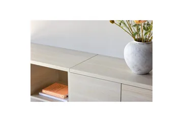 Nomi Vägghängd Tv Bänk 180 cm med Förvaring i Ljust Trä - Beige - Möbler - Tv möbel & mediamöbel - TV bänk & mediabänk