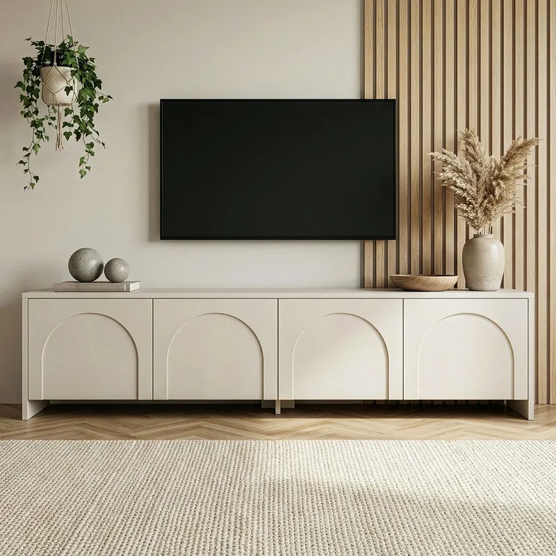Nomira TV-bänk 180 cm - Cream - Möbler - Tv möbel & mediamöbel - Mediastativ & väggfäste