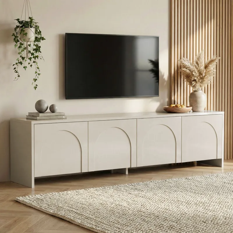 Nomira TV-bänk 180 cm - Cream - Möbler - Tv möbel & mediamöbel - Mediastativ & väggfäste