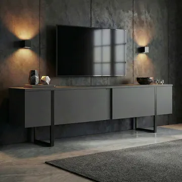 Nopira TV-bänk 180 cm - Antracit/Svart - Möbler - Tv möbel & mediamöbel - TV bänk & mediabänk