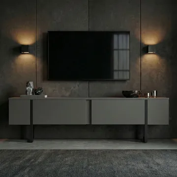 Nopira TV-bänk 180 cm - Antracit/Svart - Möbler - Tv möbel & mediamöbel - TV bänk & mediabänk