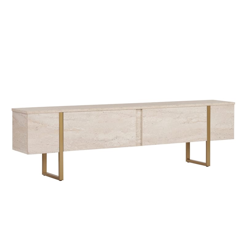 Nopira TV-bänk 180 cm, Travertin och guld